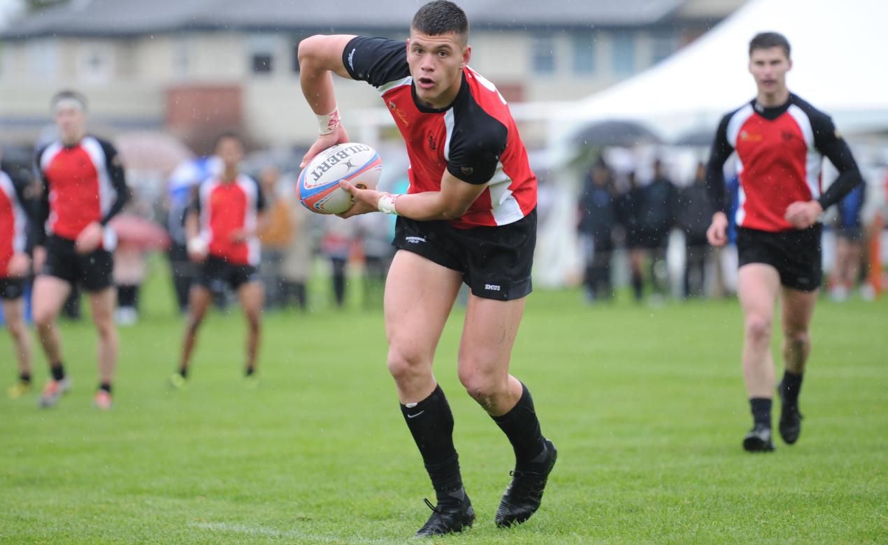 Alumnus Quinn Ngawati during a Senior Boys Rugby game