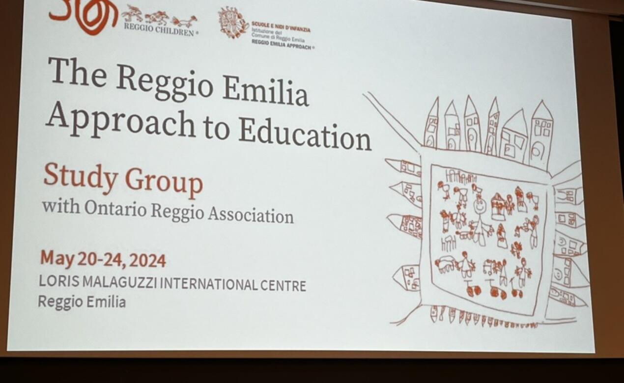 A powerpoint slide from the Reggio Conference in Italy