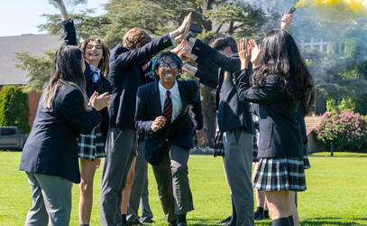 The Best School Year Ever students being welcomed onto campus